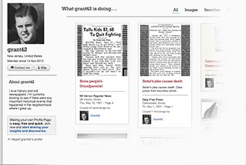 Profile page on Muscatine Journal Archive